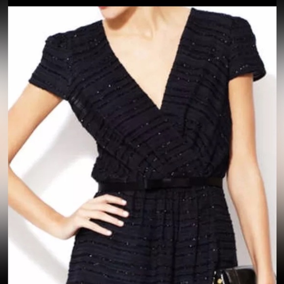 Milly 2 Emilie Wrap Dress Navy Shimmer (No Belt) - Picture 2 of 5